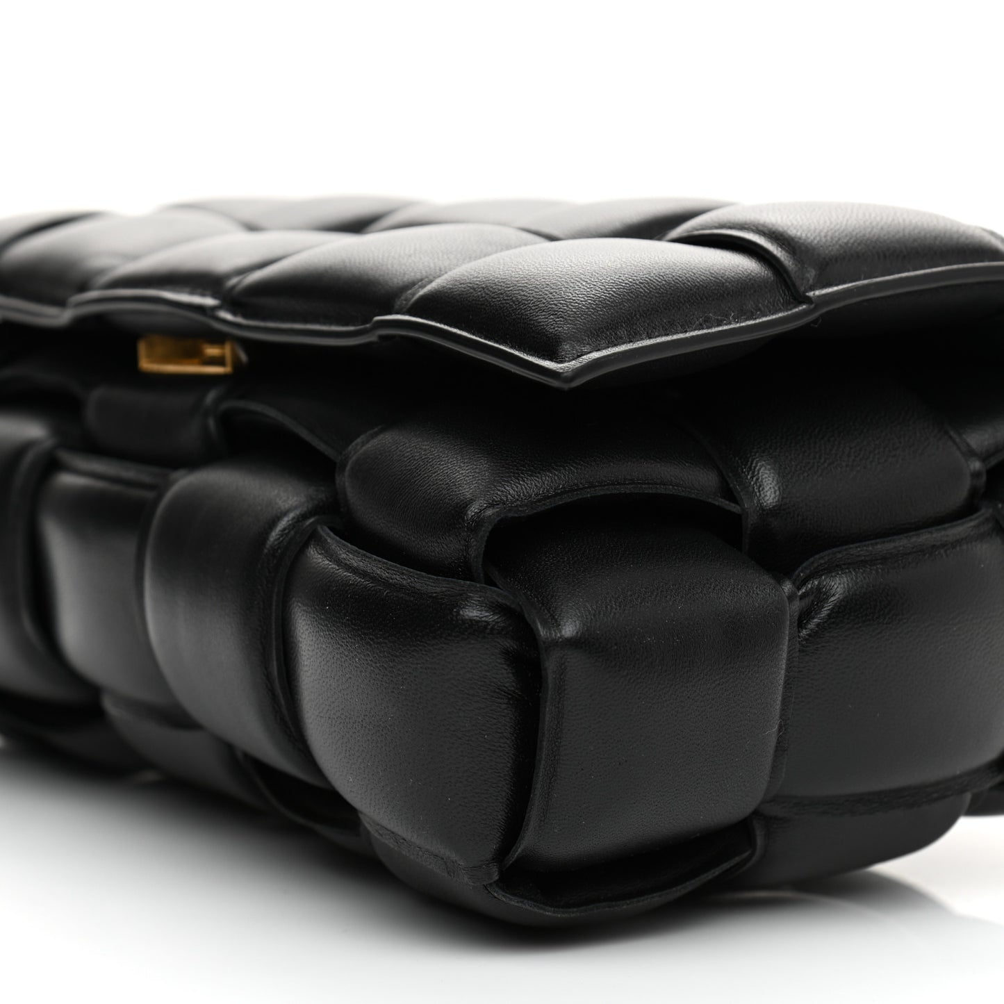Nappa Maxi Intreccio Padded Cassette Crossbody Bag Black