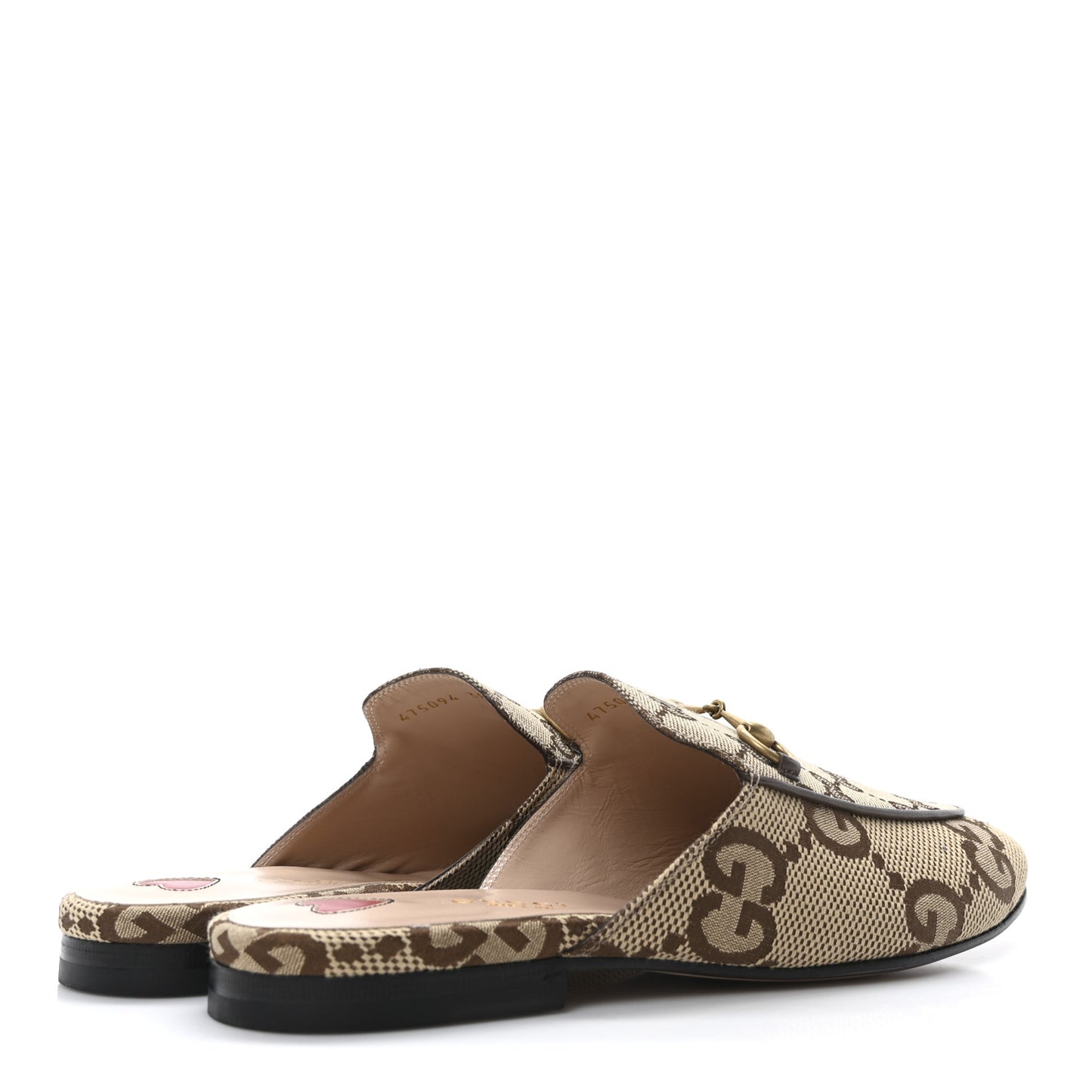 Monogram Jumbo GG Malaga Kid Womens Princetown Slippers 38.5 Camel Ebony New Acero Beige