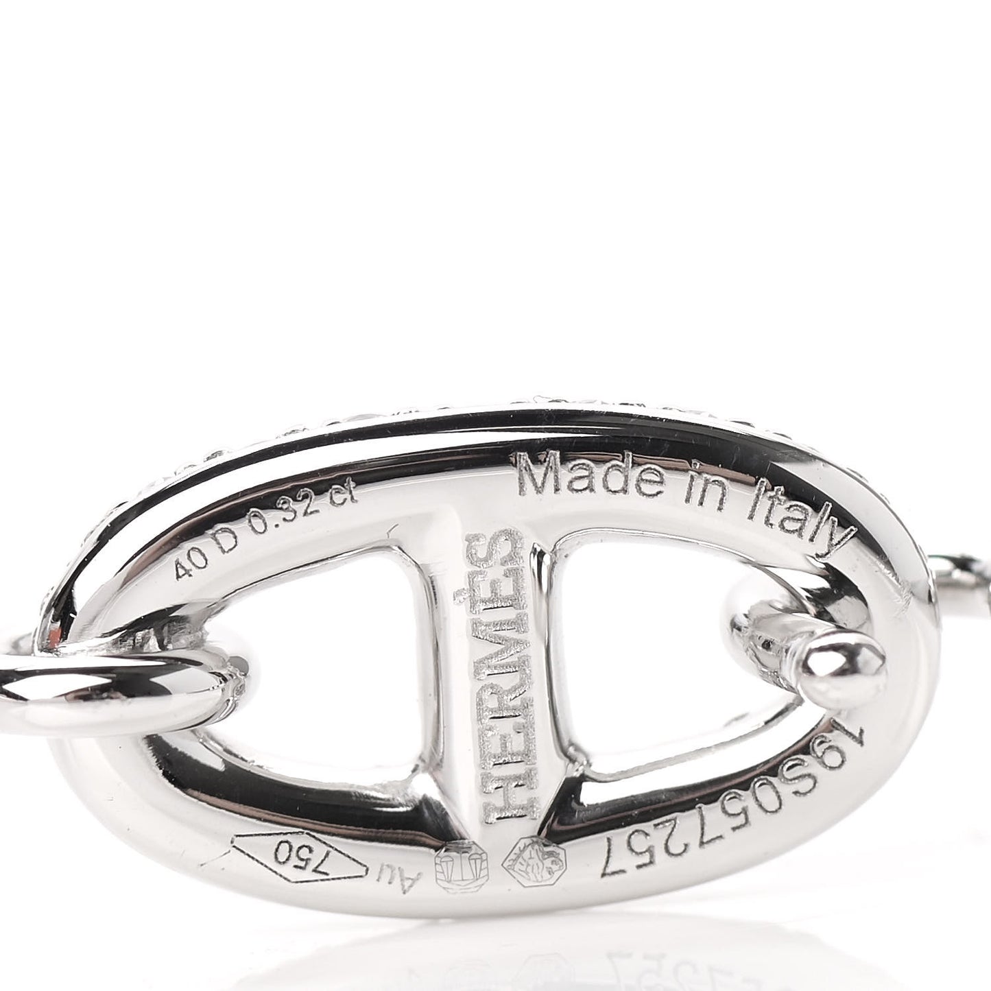 18K White Gold Diamond PM Ronde Chaine d'Ancre Bracelet ST