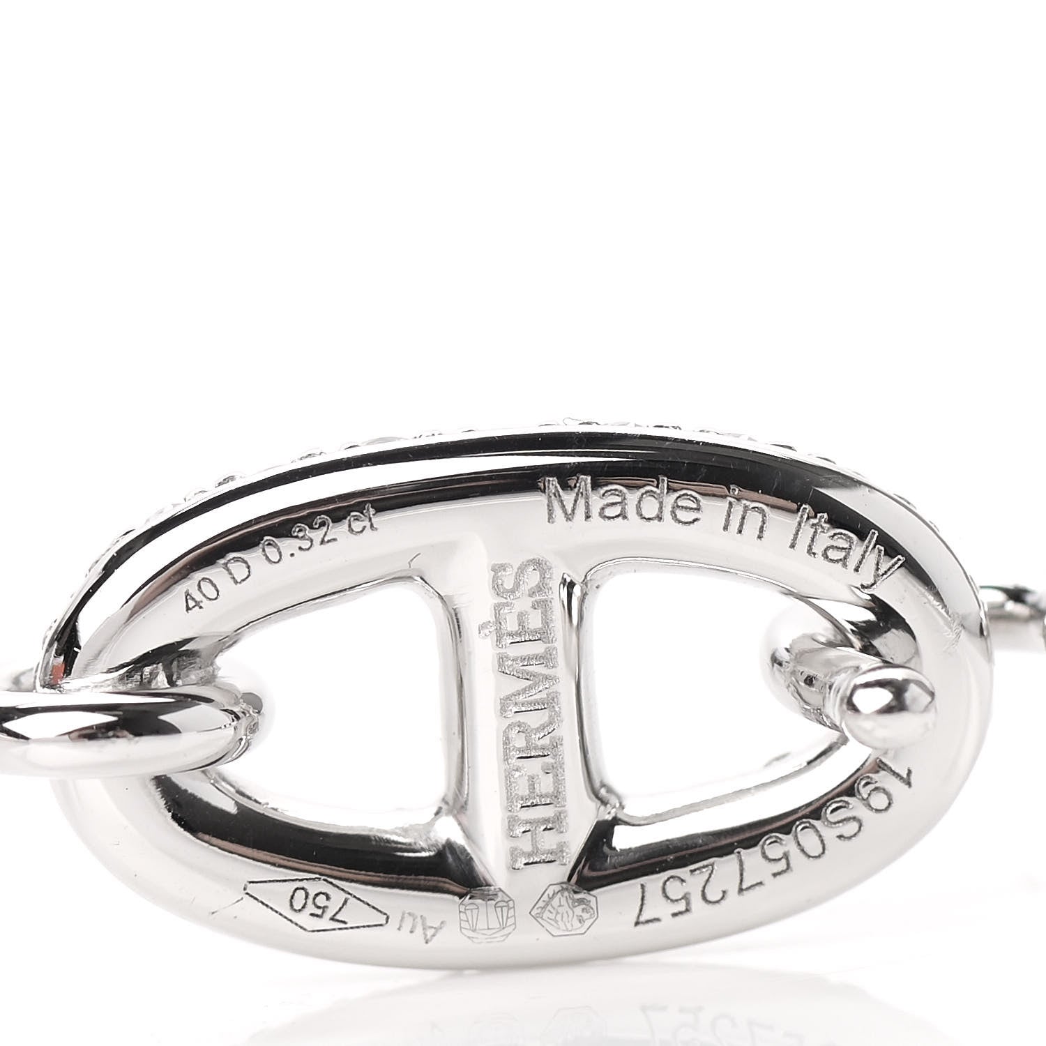 Hermes 18K White Gold Diamond PM Ronde Chaine d'Ancre Bracelet ST 4 of 5
