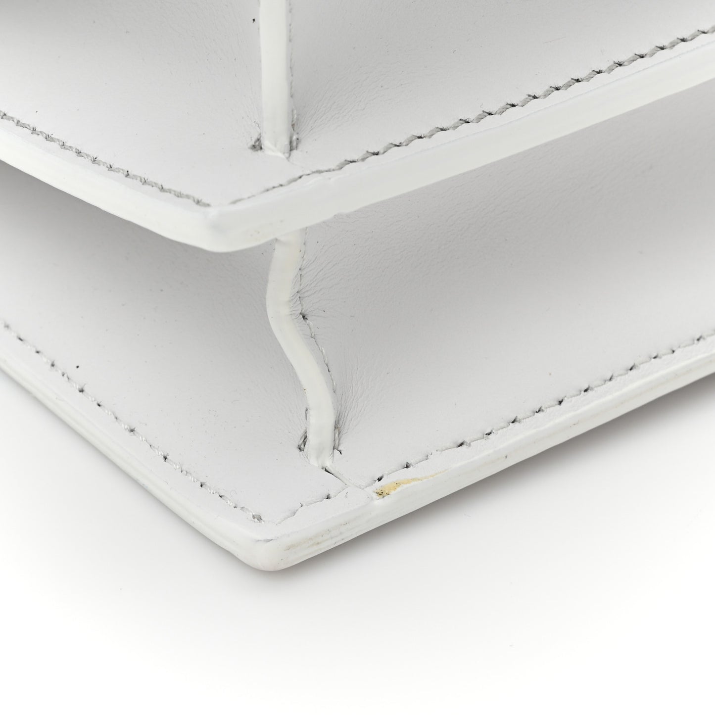 Calfskin Diag Binder Flap Bag White