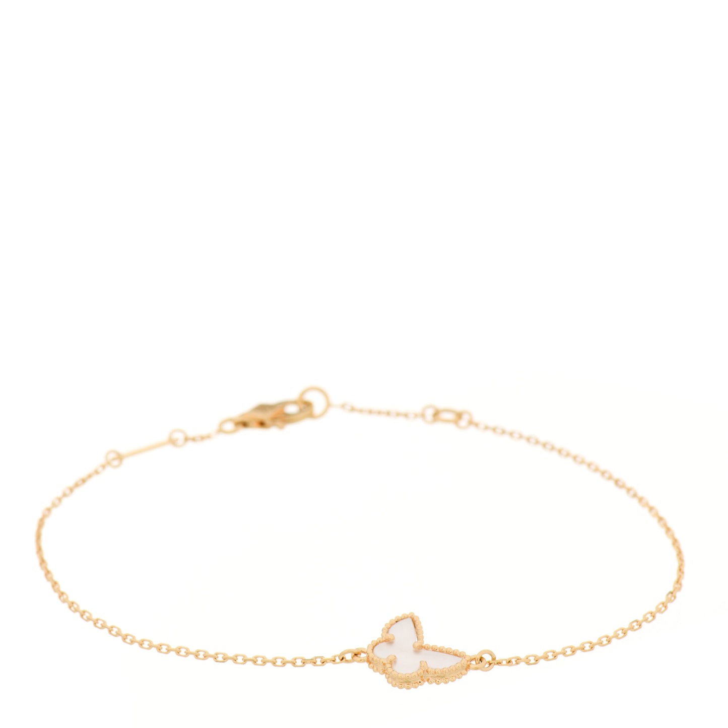 18K Yellow Gold Mother of Pearl Sweet Alhambra Butterfly Bracelet