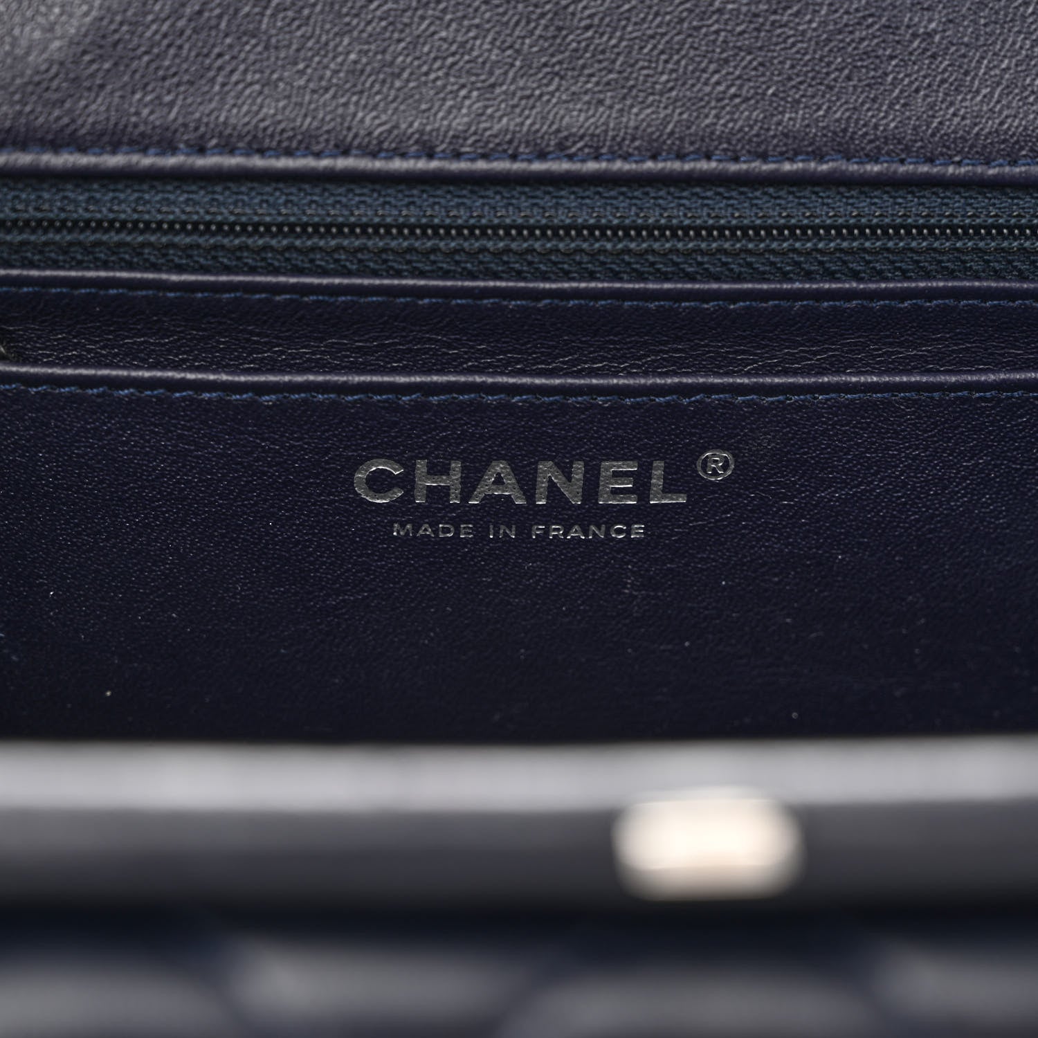 Chanel Calfskin Quilted Kisslock Frame Chain Bag Navy 6 of 12