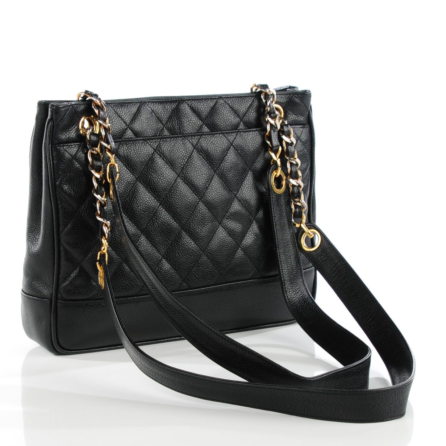 Caviar Quilted Shoulder Bag Black