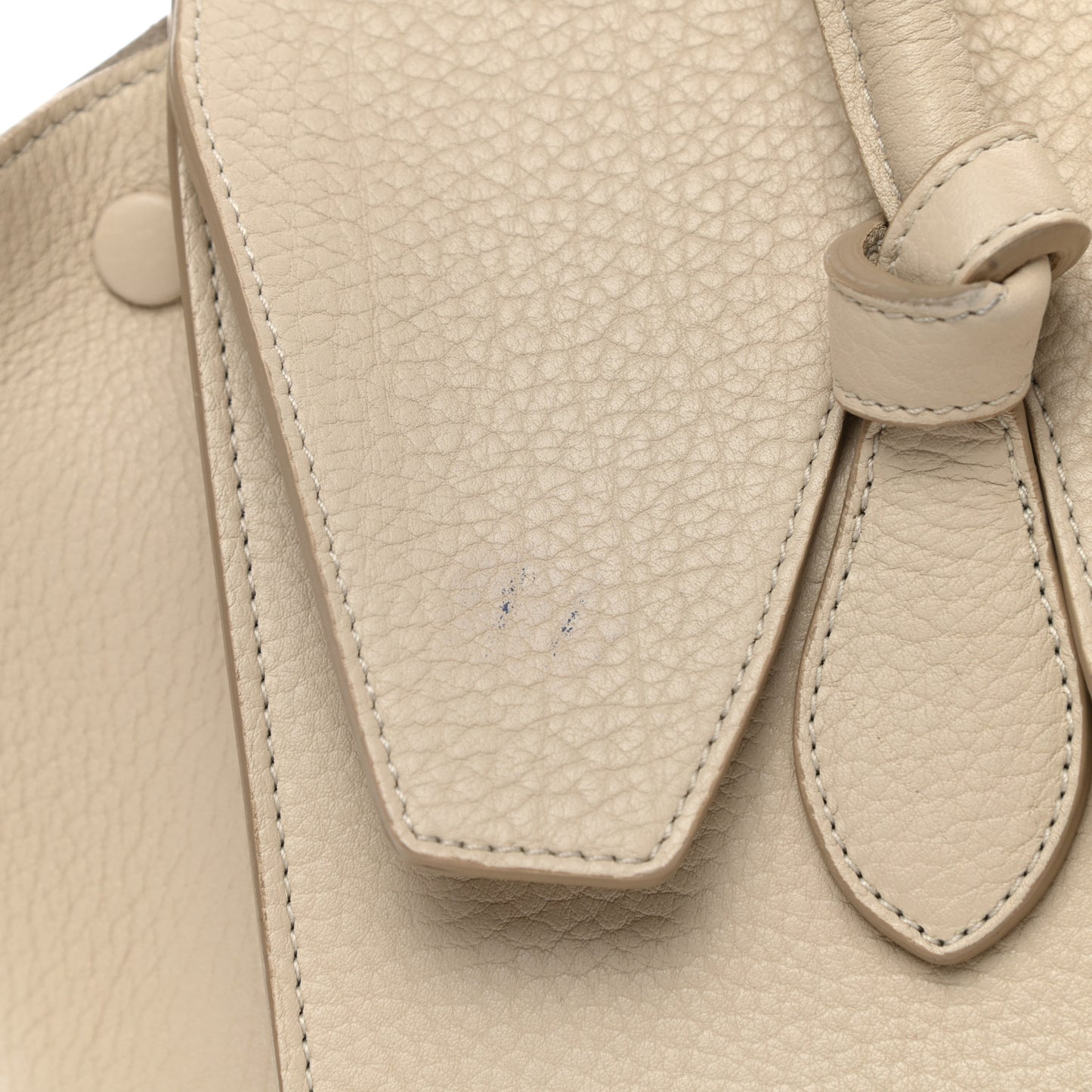 Crisped Calfskin Mini Tie Knot Tote Chalk