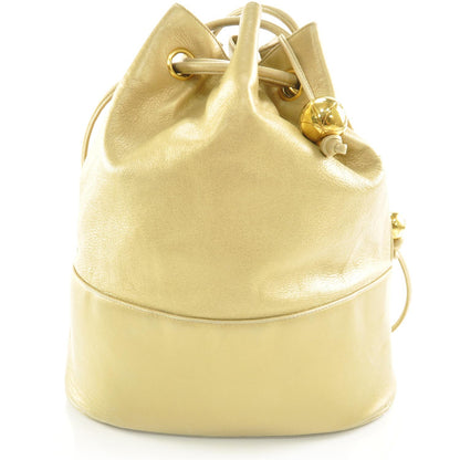 Chanel Lambskin CC Drawstring Bag Gold 4 of 9