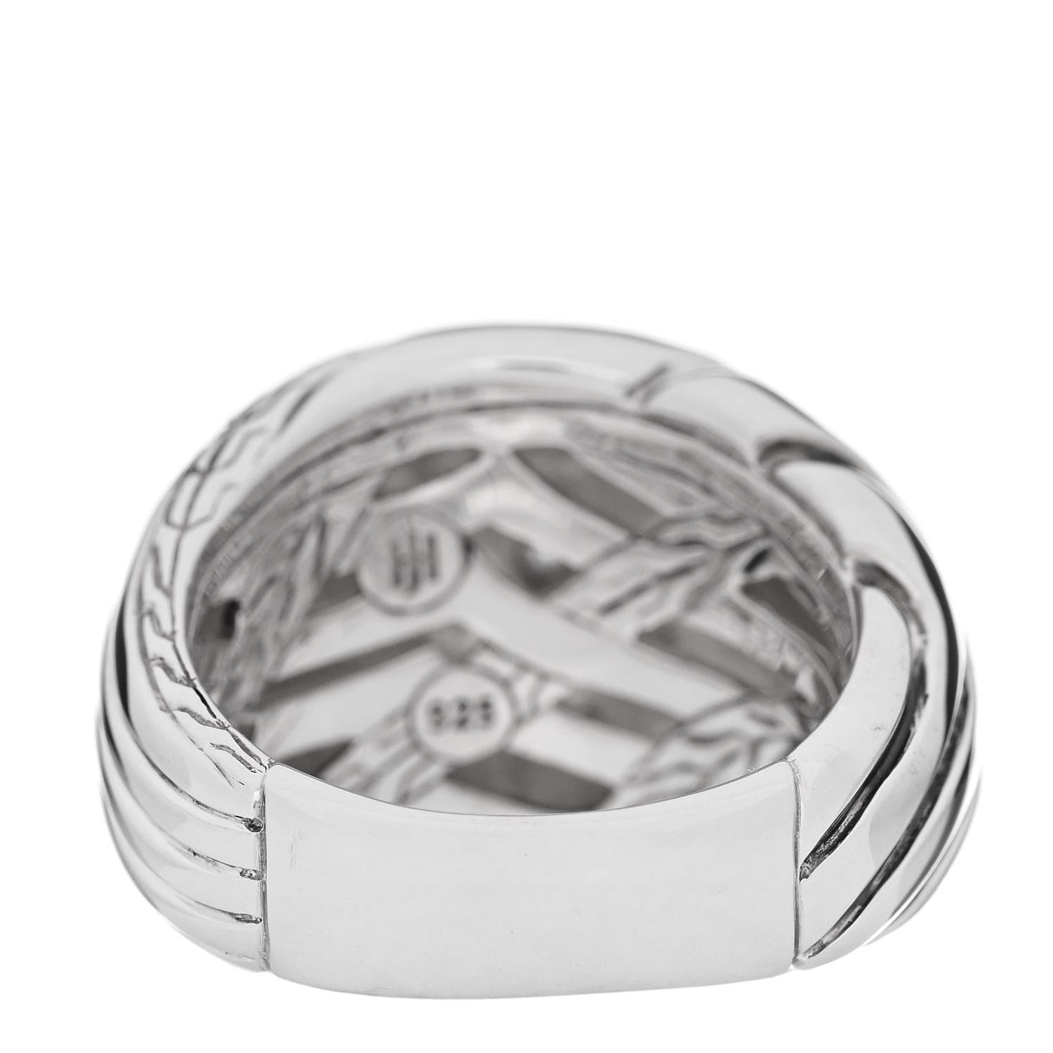 John Hardy Sterling Silver Grey Diamond Lahar Dome Ring 54 7 3 of 7