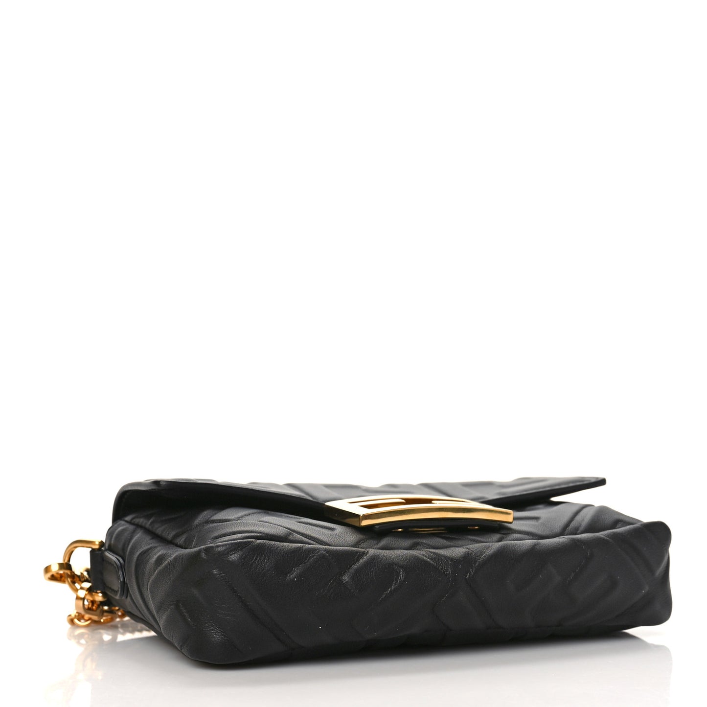 Nappa FF 1974 Embossed Mini Baguette Black