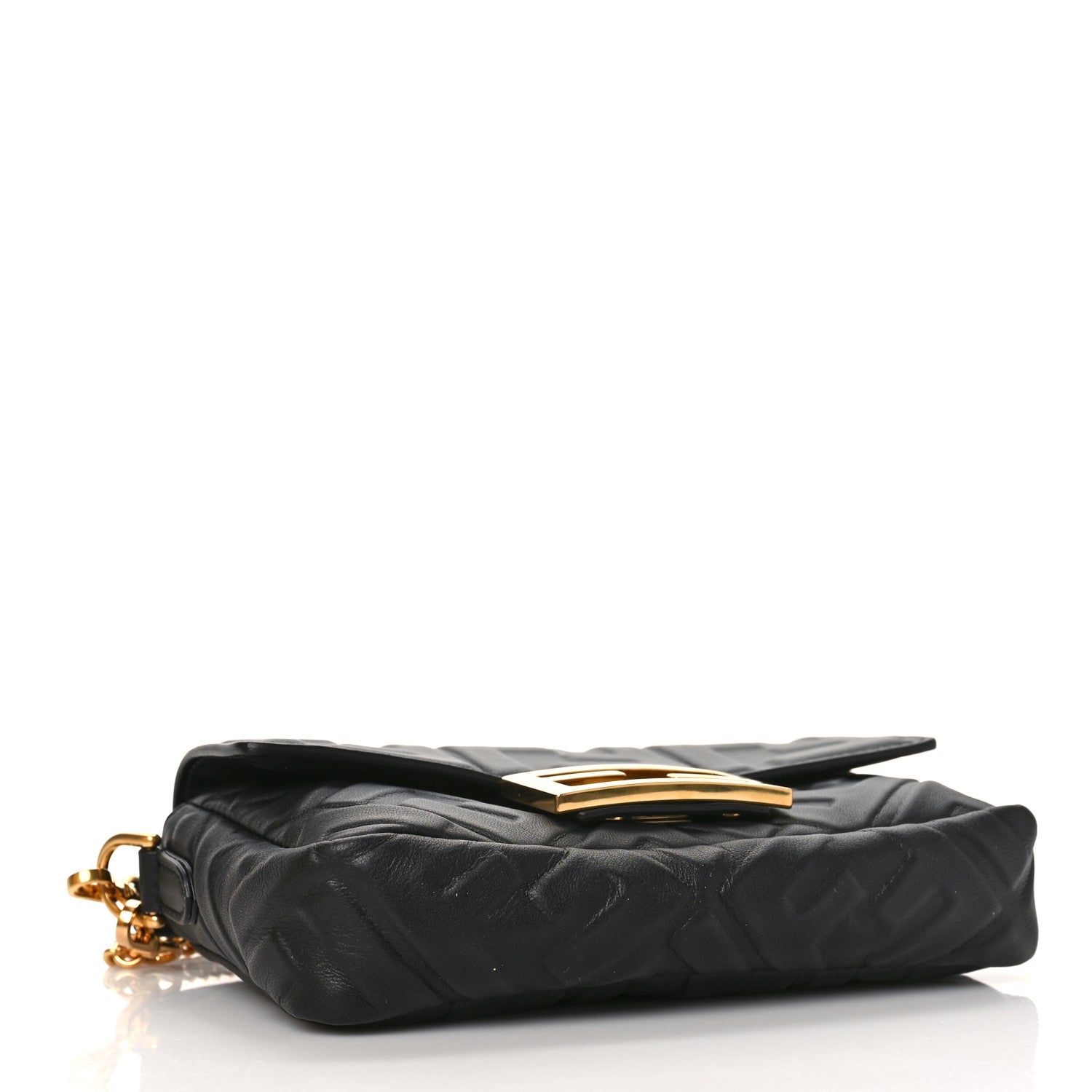 Fendi Nappa FF 1974 Embossed Mini Baguette Black 3 of 9