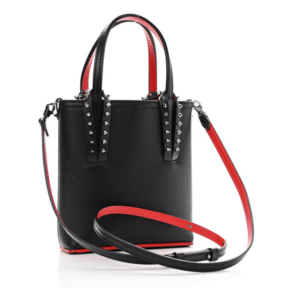 Christian Louboutin Calfskin Spikes Mini North South Cabata Tote Black 3 of 9