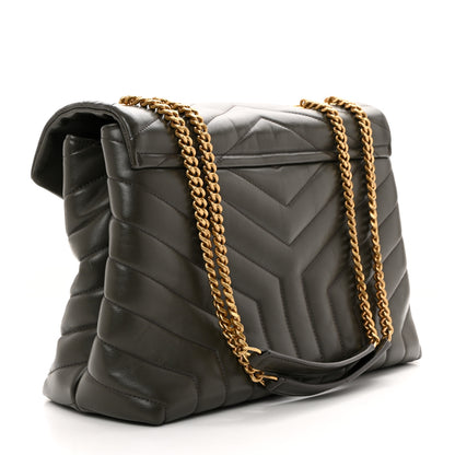 Saint Laurent Calfskin Y Quilted Monogram Medium Loulou Chain Satchel Pebble 3 of 11