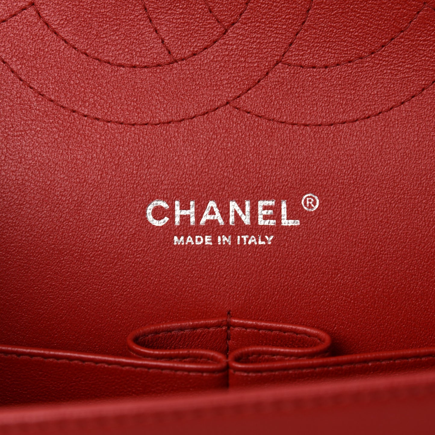 Caviar Chevron Quilted Jumbo Double Flap Dark Red
