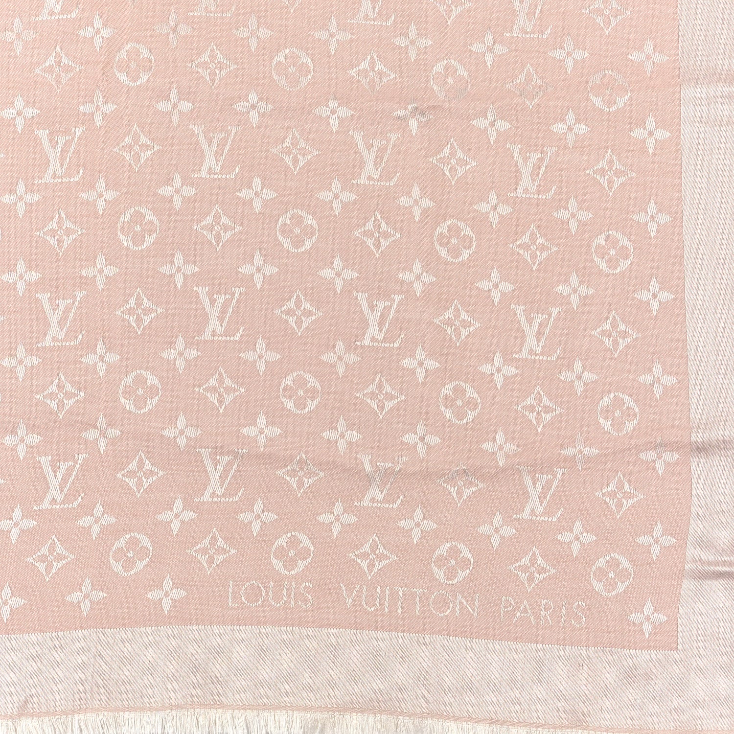 Louis Vuitton Wool Silk Monogram Shawl Pink 2 of 4