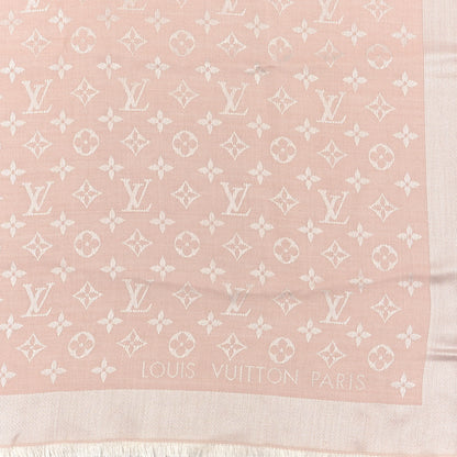 Louis Vuitton Wool Silk Monogram Shawl Pink 2 of 4