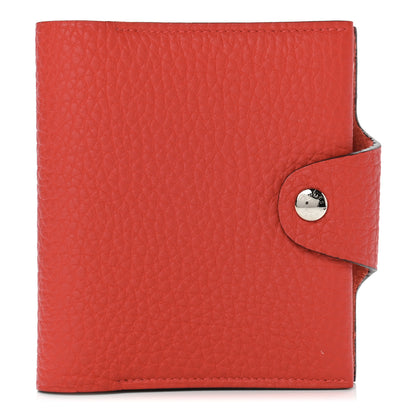 Hermes Taurillon Clemence Ulysse Mini Notebook Rouge De Coeur 1 of 8