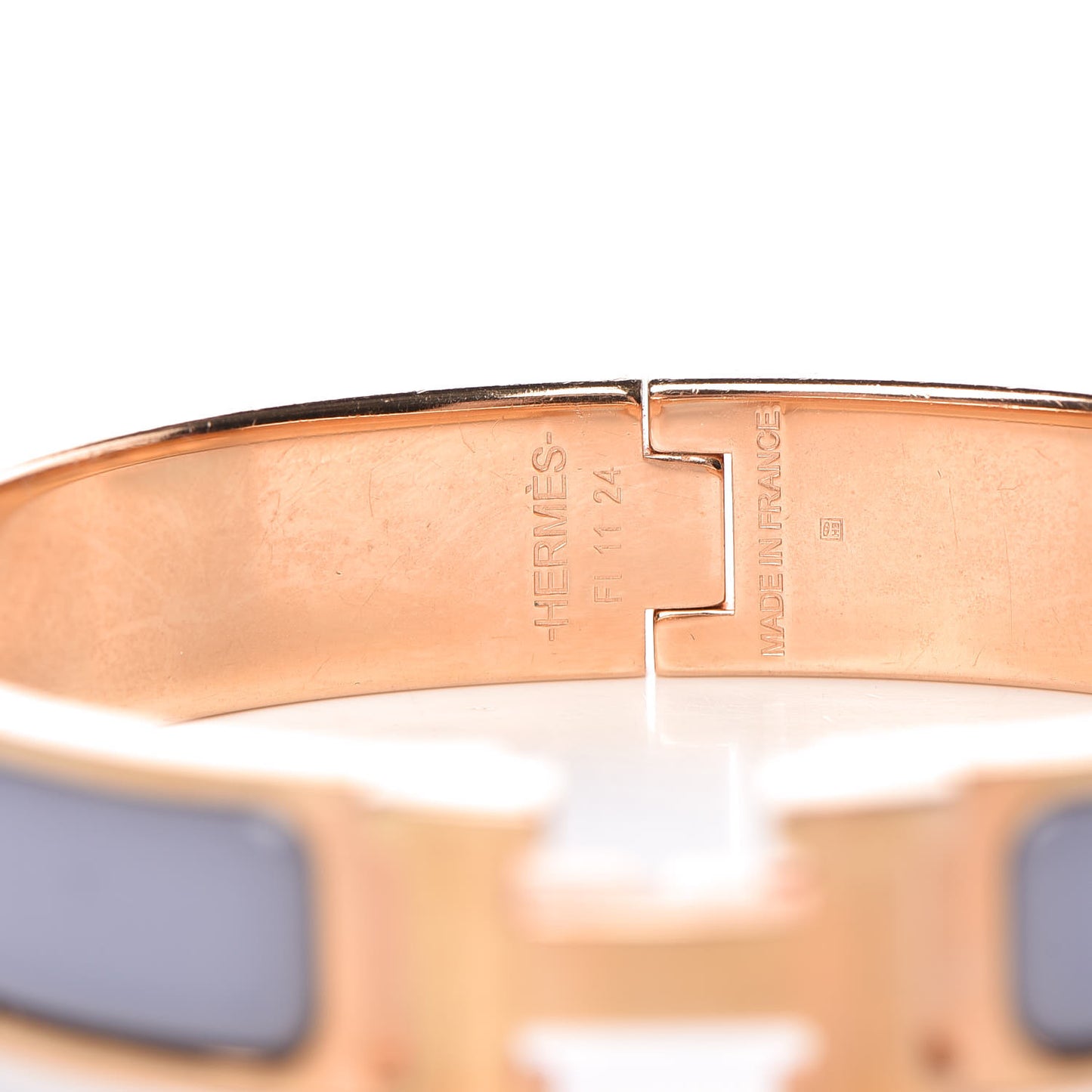 Enamel Narrow Clic Clac H Bracelet PM Gris Orage
