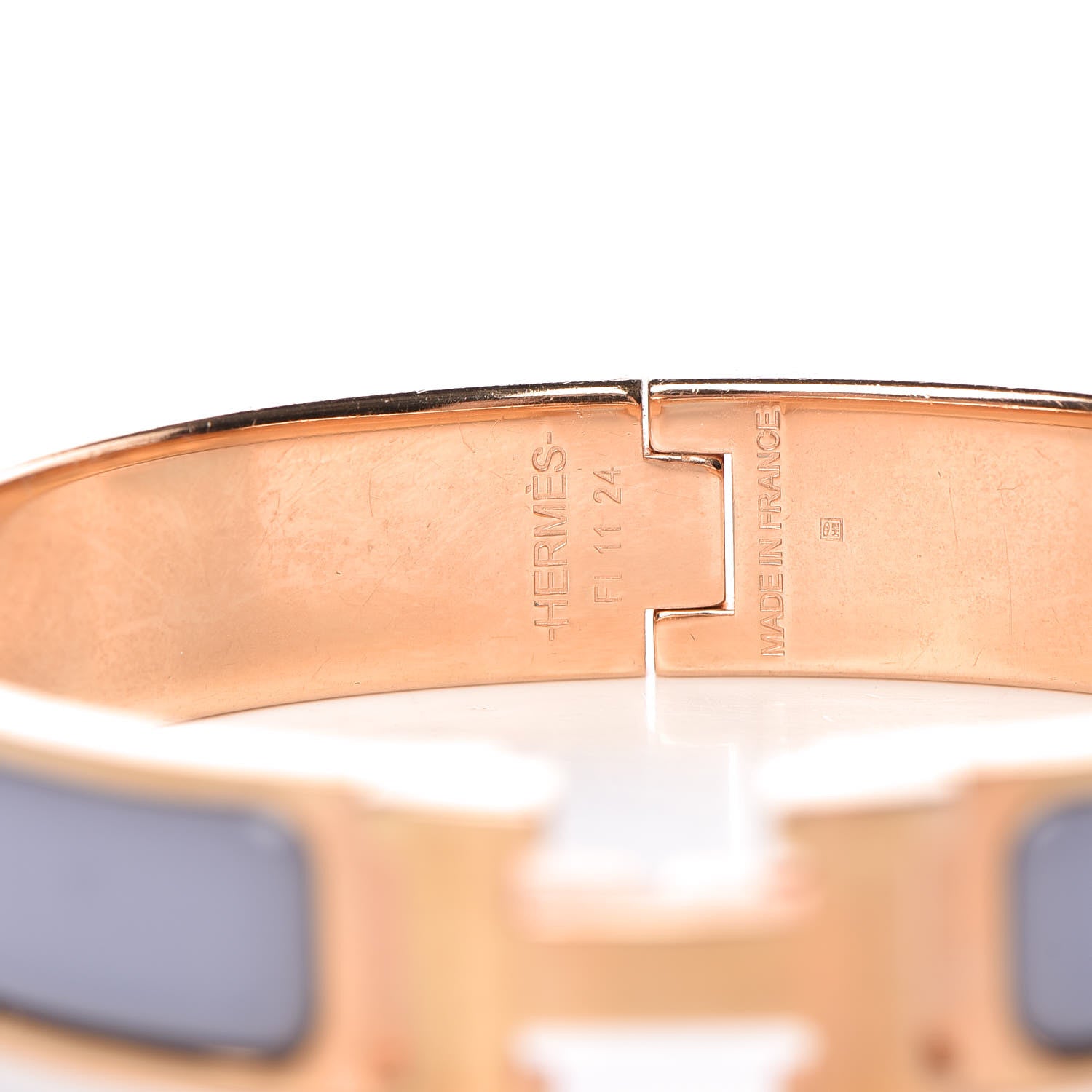 Hermes Enamel Narrow Clic Clac H Bracelet PM Gris Orage 4 of 5