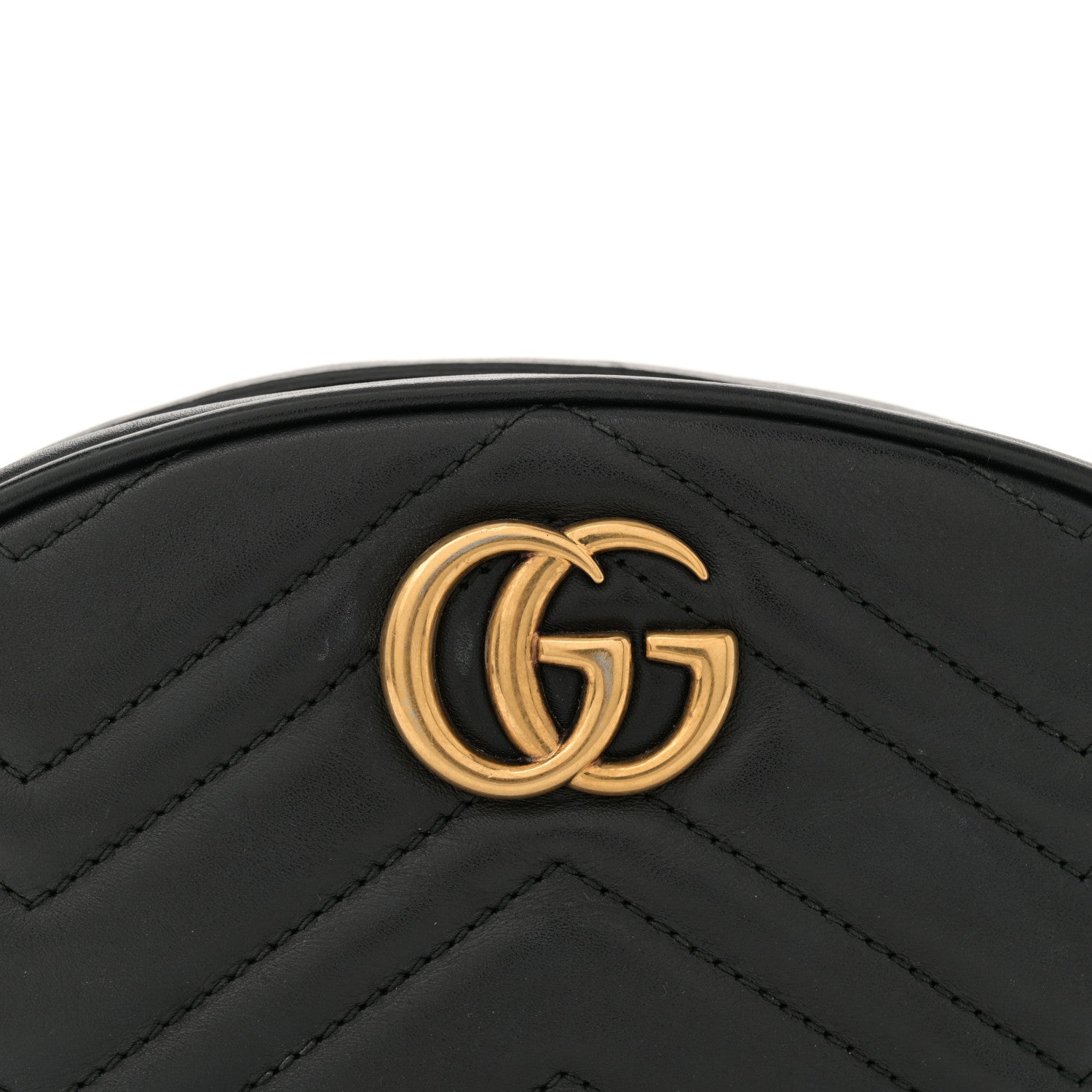 Gucci Calfskin Matelasse GG Marmont Belt Bag 85 34 Black 8 of 14