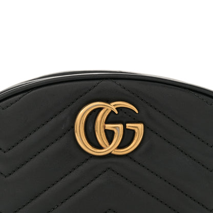 Gucci Calfskin Matelasse GG Marmont Belt Bag 85 34 Black 8 of 14