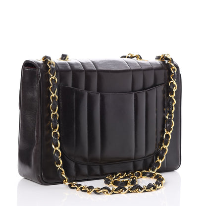 Chanel Lambskin Vertical Quilt Jumbo Single Flap Black 3 of 10