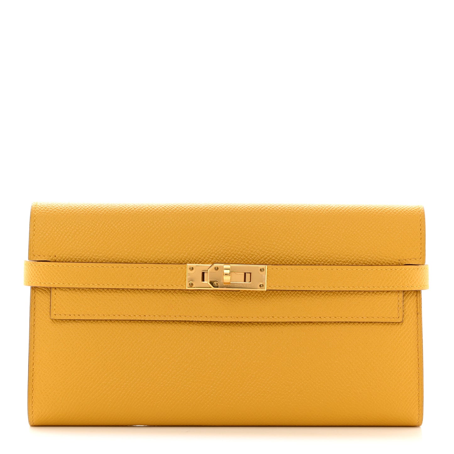 Epsom Kelly Longue Wallet Jaune Ambre