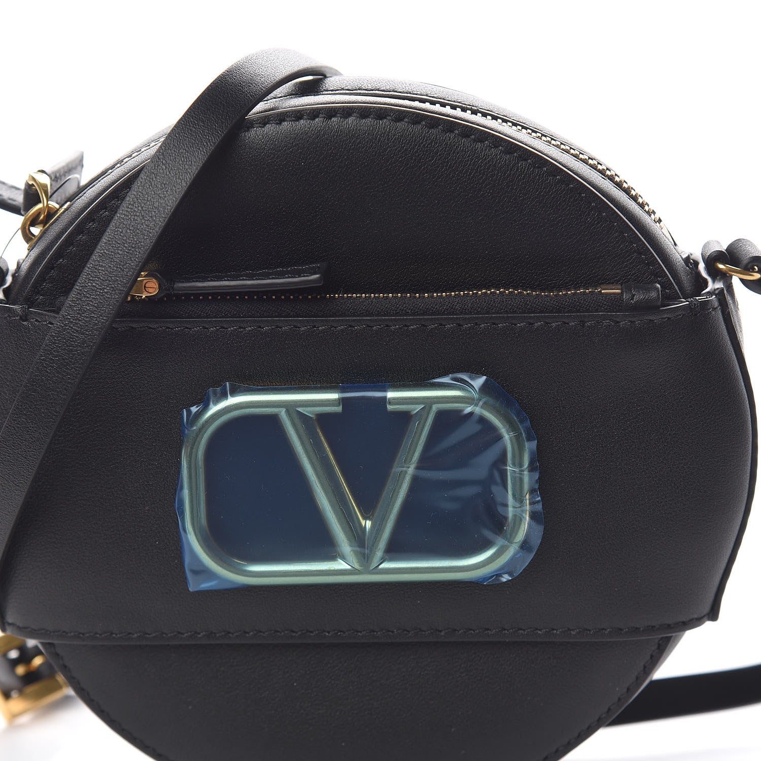 Valentino Garavani Calfskin VLogo Round Crossbody Bag Black 7 of 10