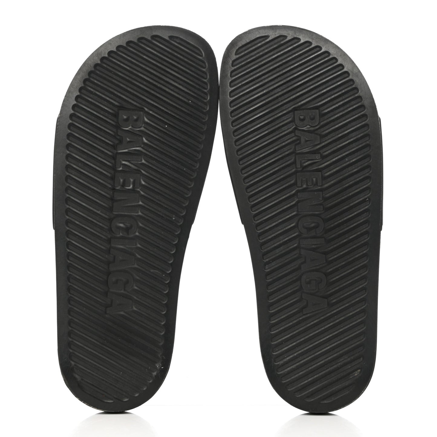 PVC Logo Mens Pool Slide Sandals 38 Black White