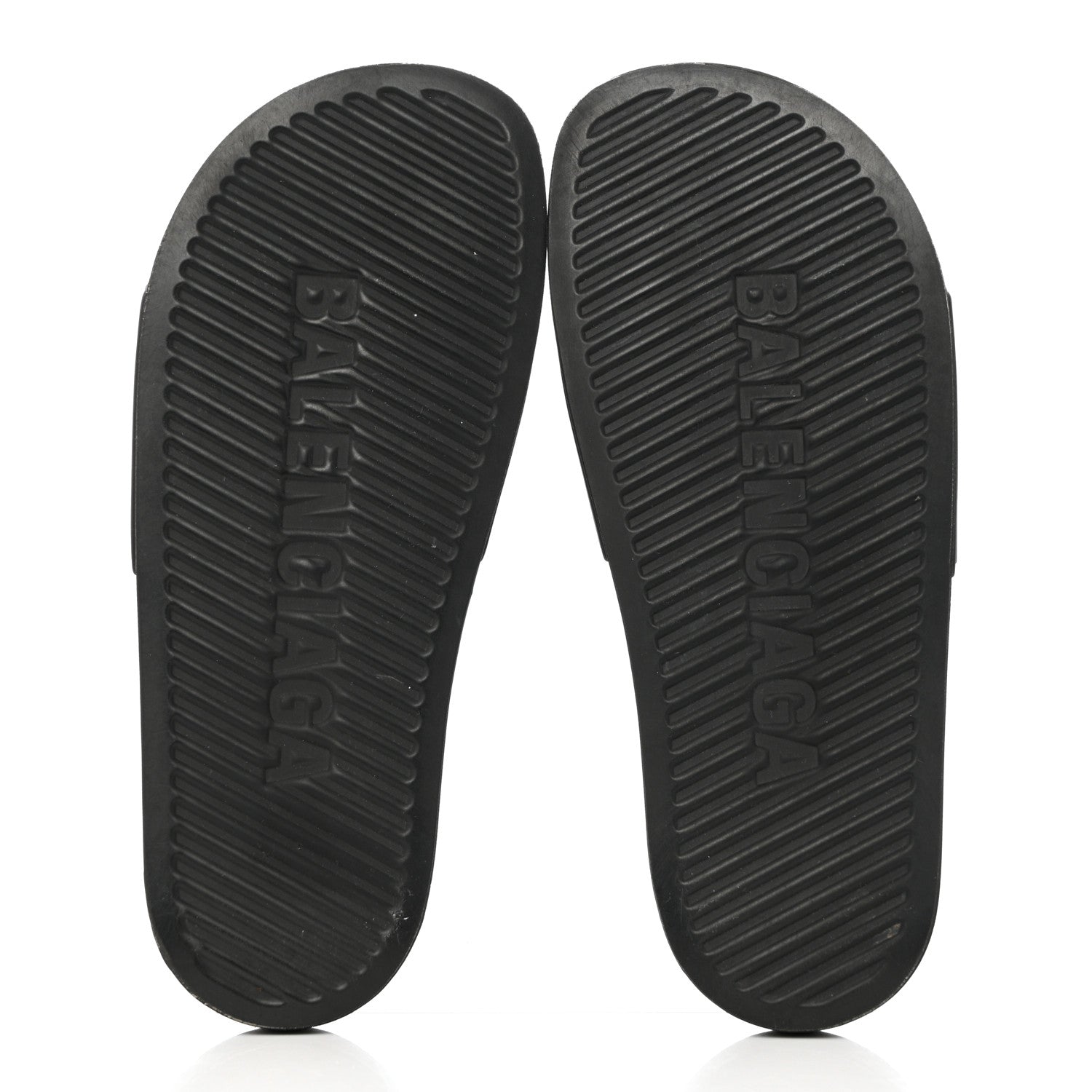 Balenciaga PVC Logo Mens Pool Slide Sandals 38 Black White 5 of 10