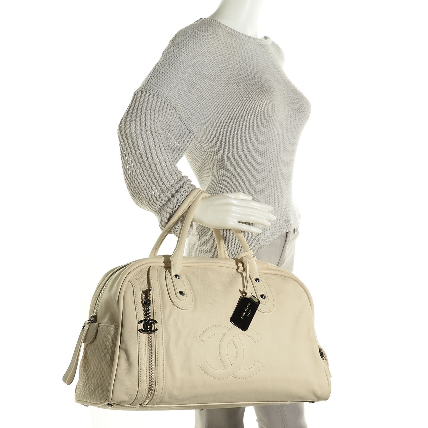 Calfskin Large Bowler White