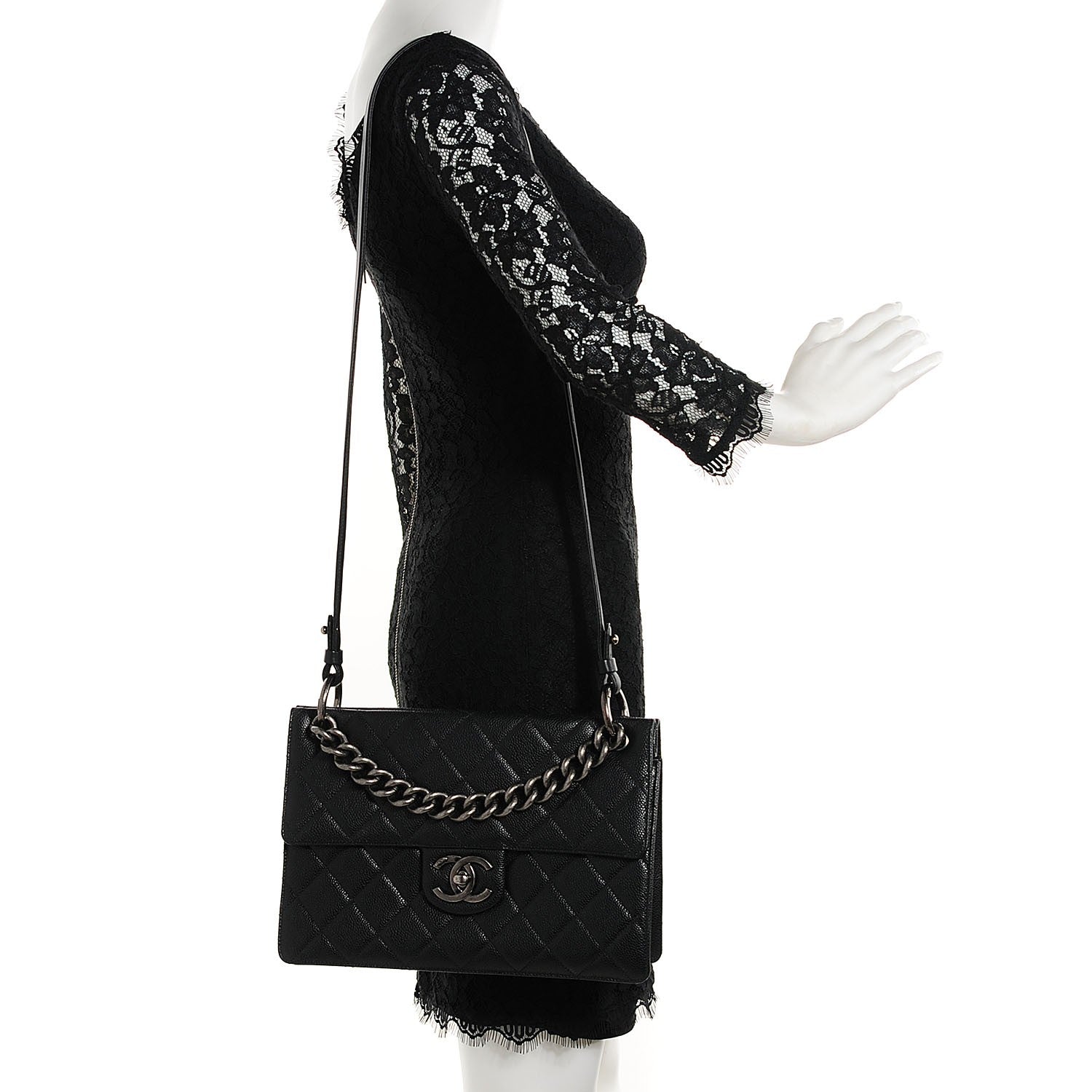 Chanel Caviar Quilted Large Retro Class Flap Black 2 of 9