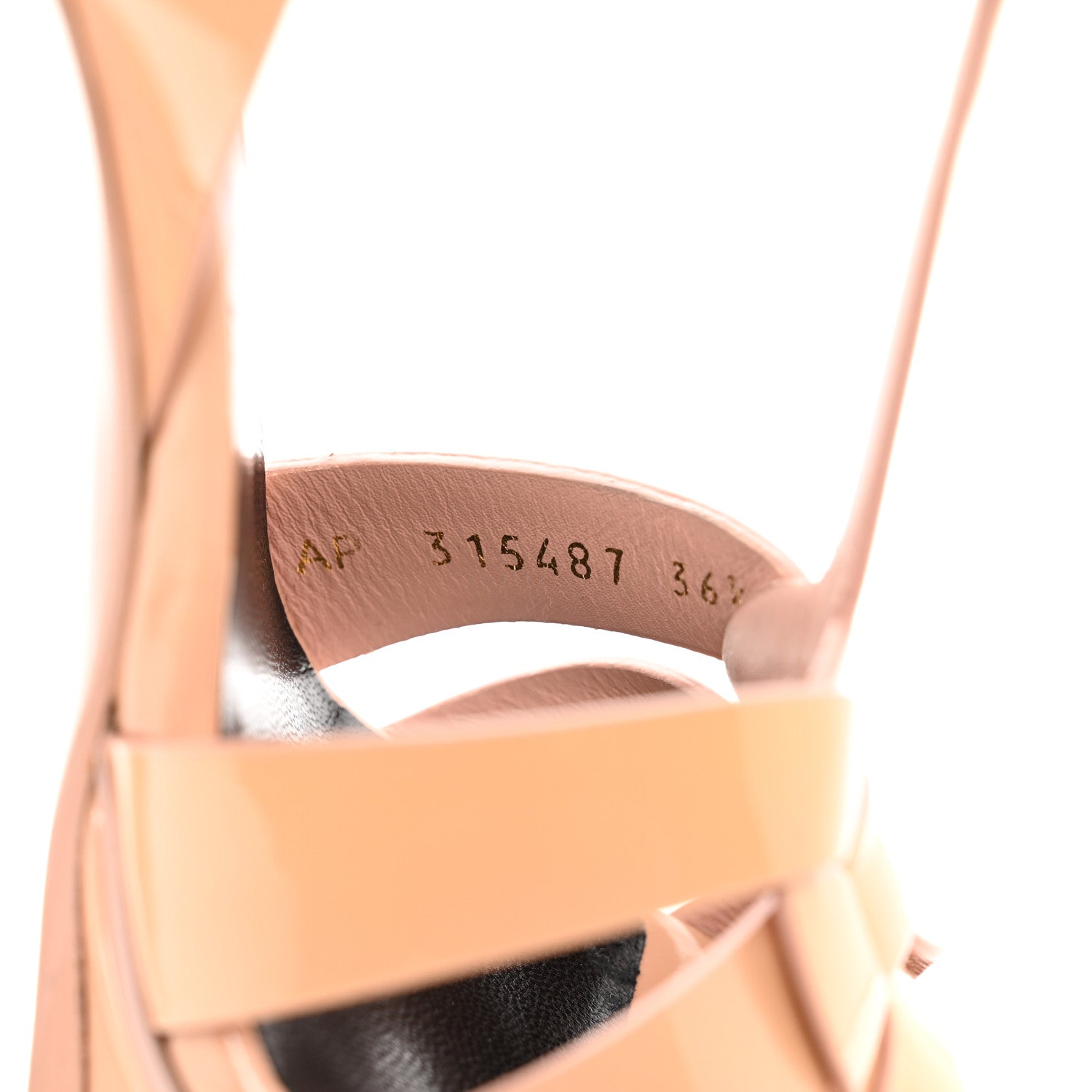 Saint Laurent Patent Tribute 105 Platform Sandals 36.5 Nude Powder 8 of 9