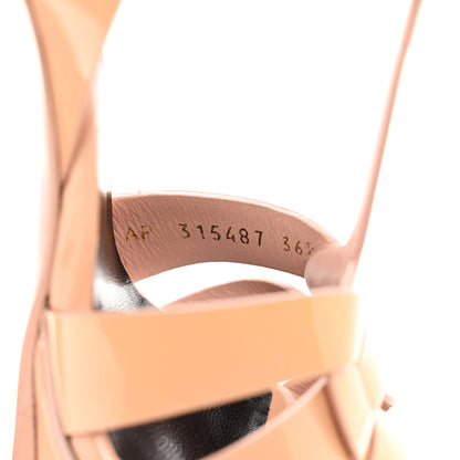 Saint Laurent Patent Tribute 105 Platform Sandals 36.5 Nude Powder 8 of 9