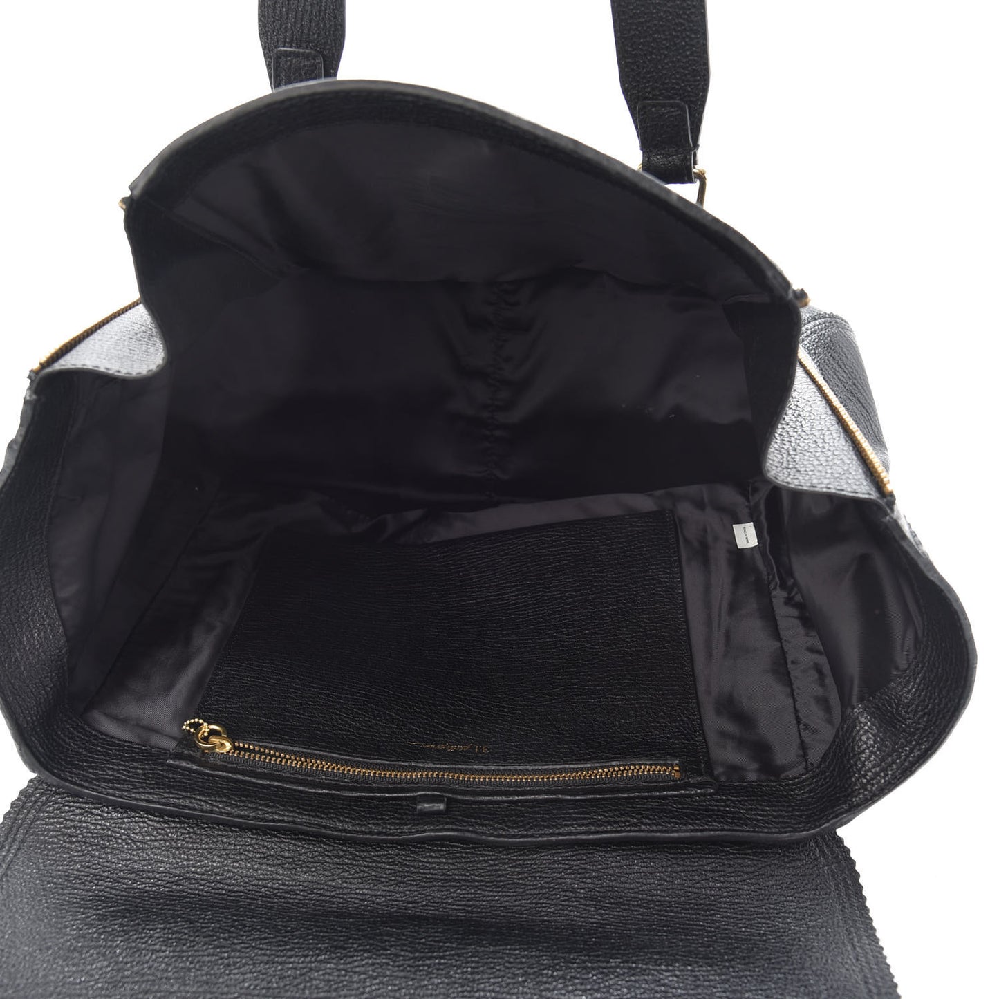 3.1 Textured Calfskin Large Pashli Satchel Black