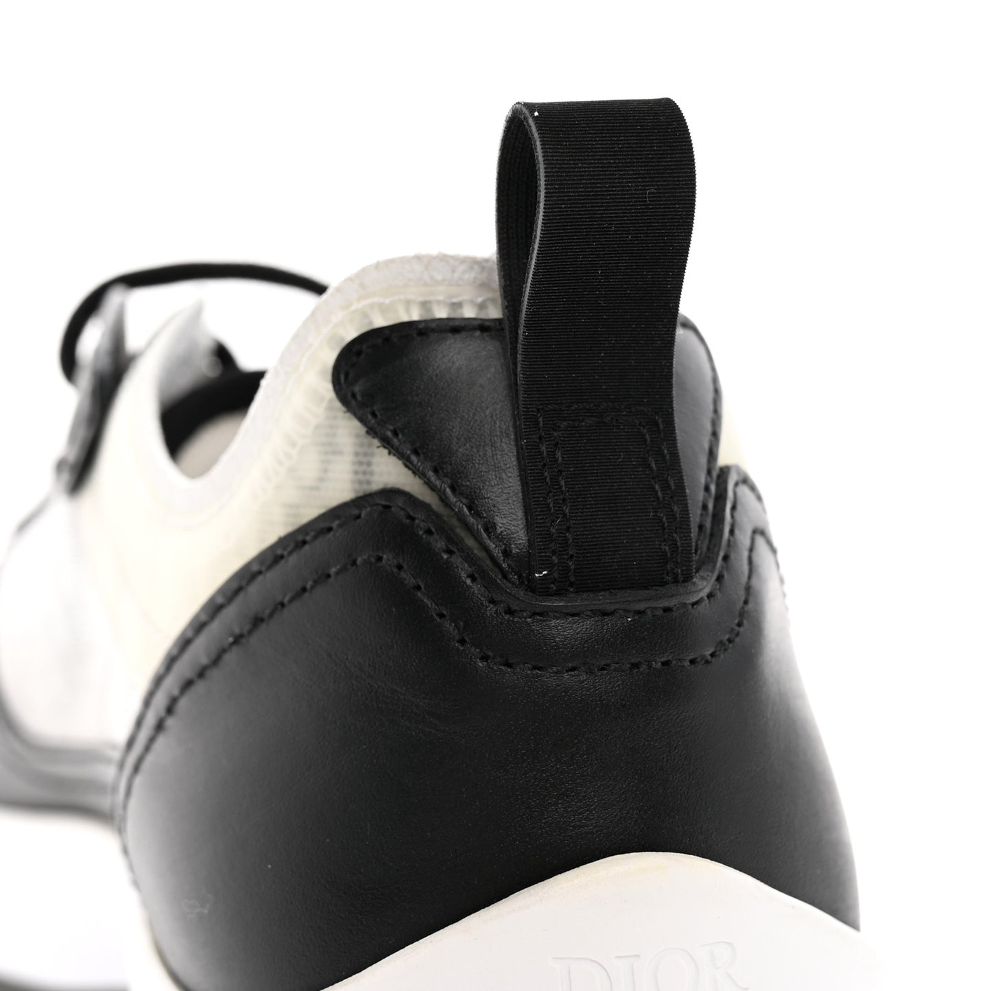 Smooth Calfskin Technical Mesh Oblique Womens B25 Runner Sneakers 39 Black Grey