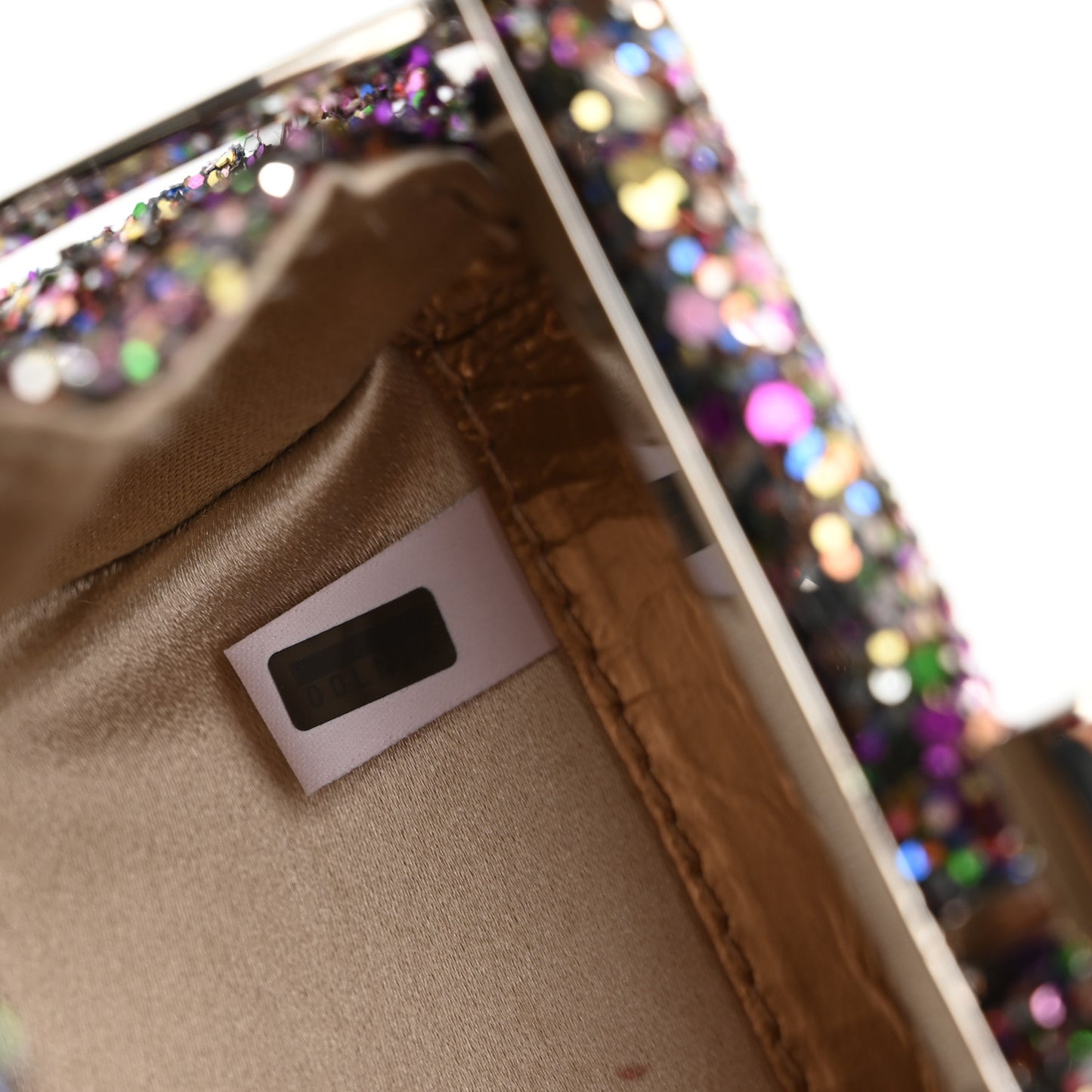 Coarse Glitter Kiss Lock Clutch Bubblegum Mix
