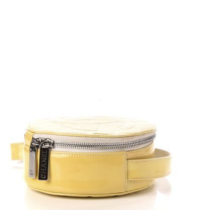 Chanel Patent Quilted CC Chocolate Bar Round Shoulder Bag Yellow 11 of 14