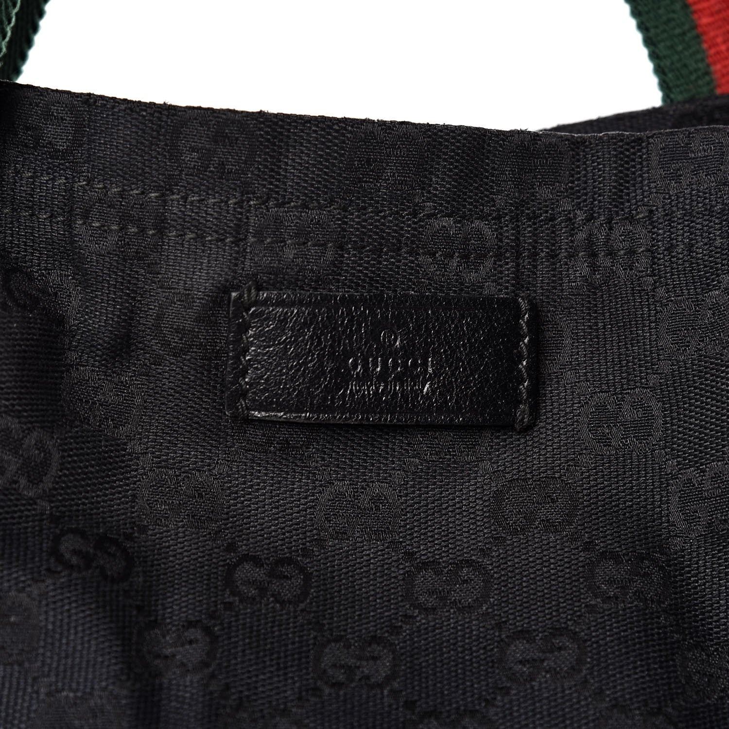 Gucci GG Monogram Medium Web Handle Vertical Tote Black 8 of 10