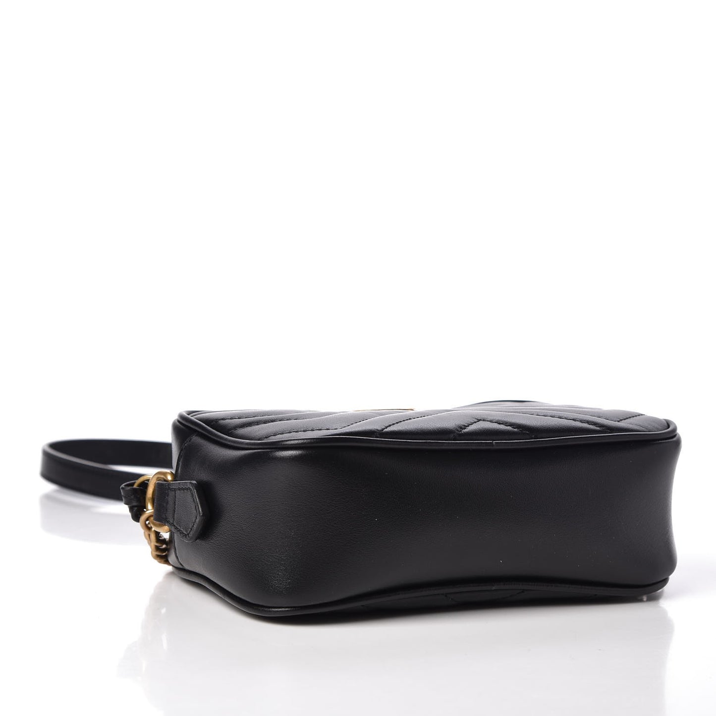 Calfskin Matelasse Mini GG Marmont Chain Shoulder Bag Black