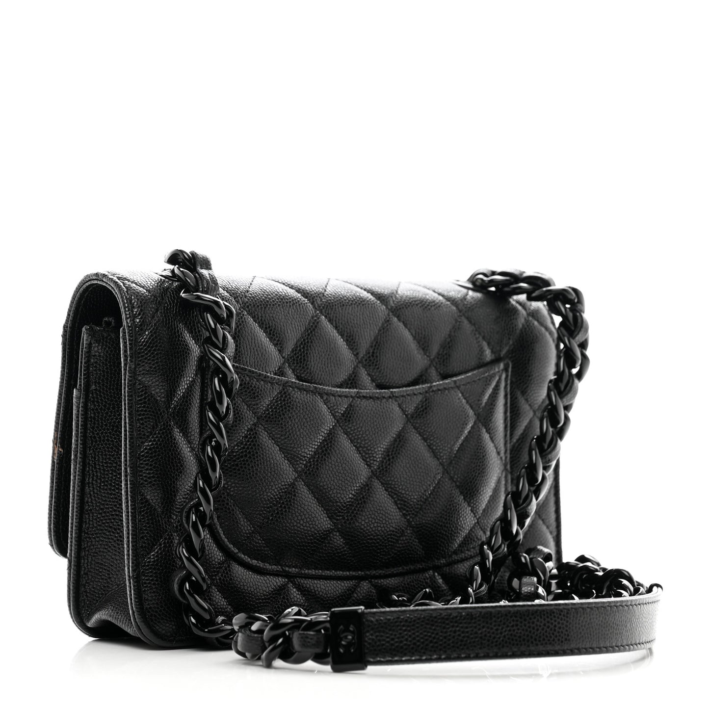 Caviar Quilted My Everything Wallet On Chain WOC Black