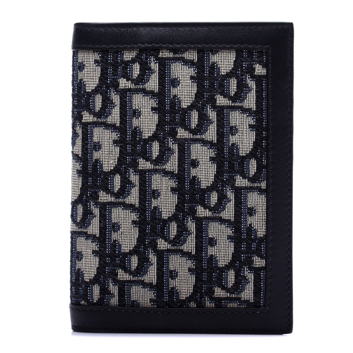Calfskin Oblique Passport Holder Blue