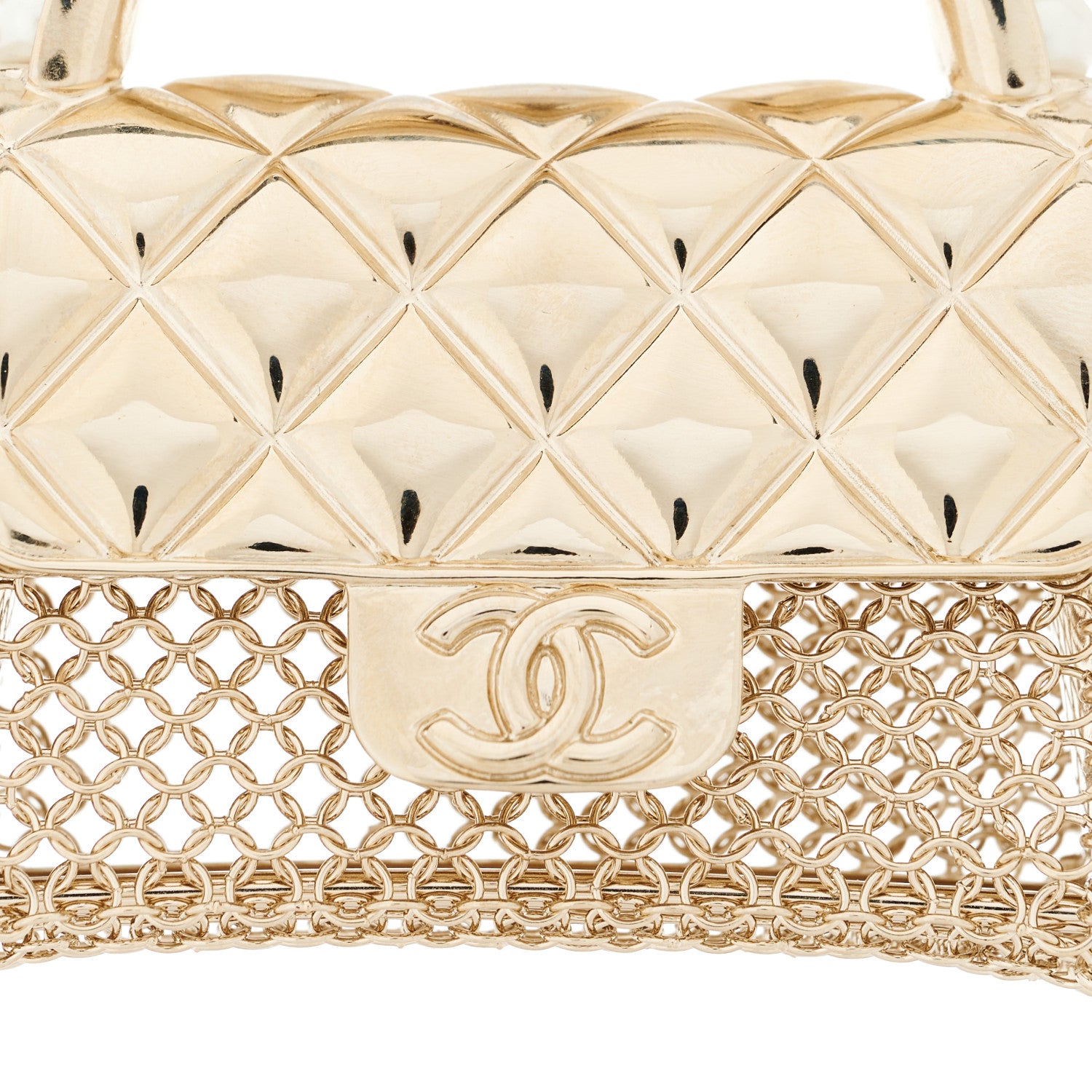 Chanel Metal Micro Pearl Bag Cuff Gold 6 of 8