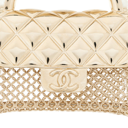 Chanel Metal Micro Pearl Bag Cuff Gold 6 of 8