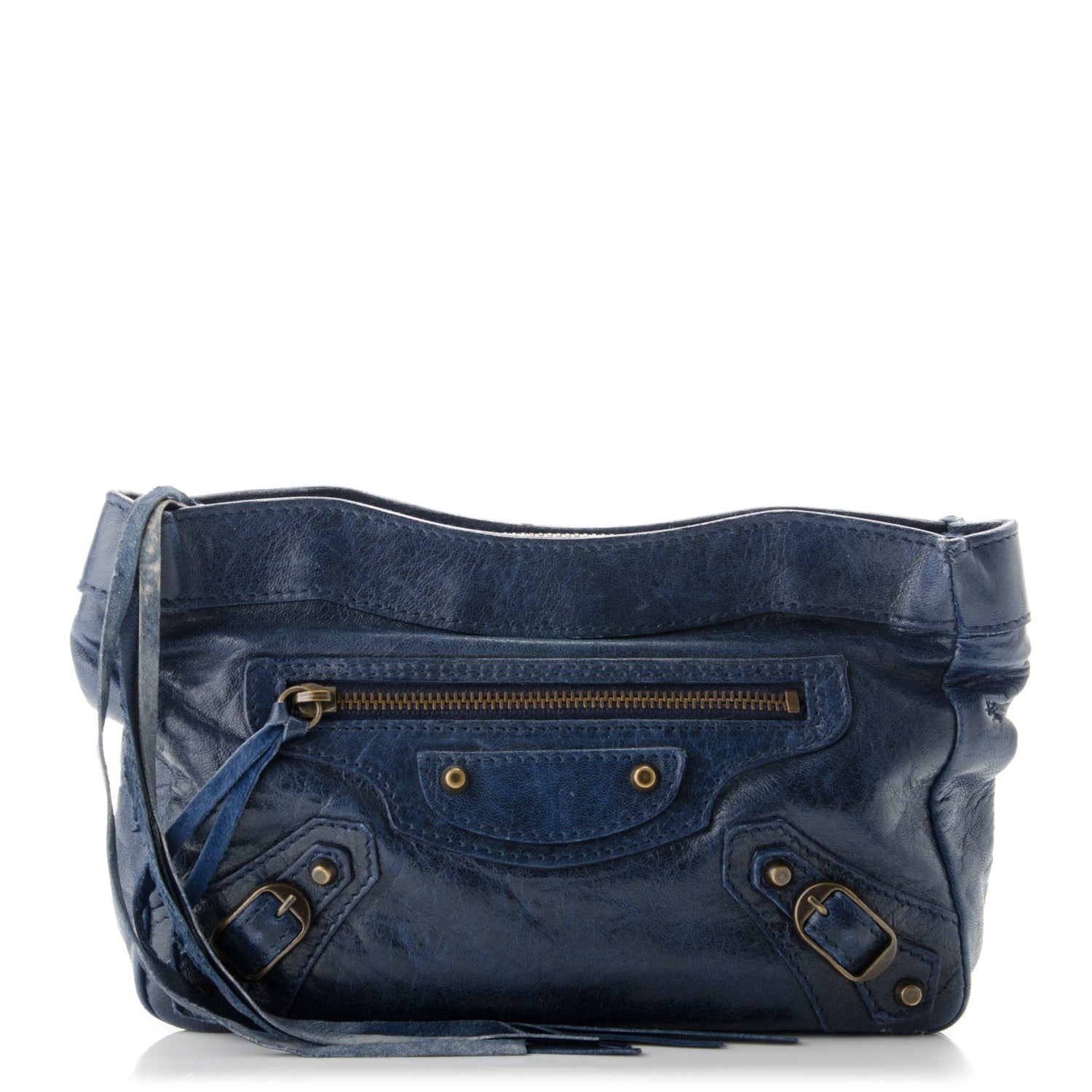 Balenciaga Chevre Classic Hardware Porte Toilette Makeup Clutch Marine 1 of 9