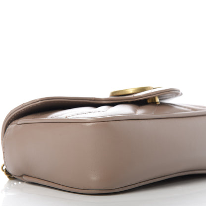 Gucci Calfskin Matelasse Super Mini GG Marmont Shoulder Bag Porcelain Rose 6 of 10