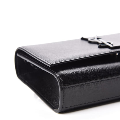 Saint Laurent Grain De Poudre Small Monogram Kate Satchel Black 5 of 10