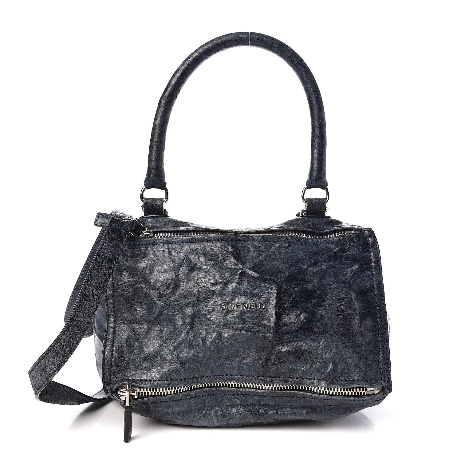 Givenchy Tumbled Sheepskin Small Pandora Navy 1 of 12