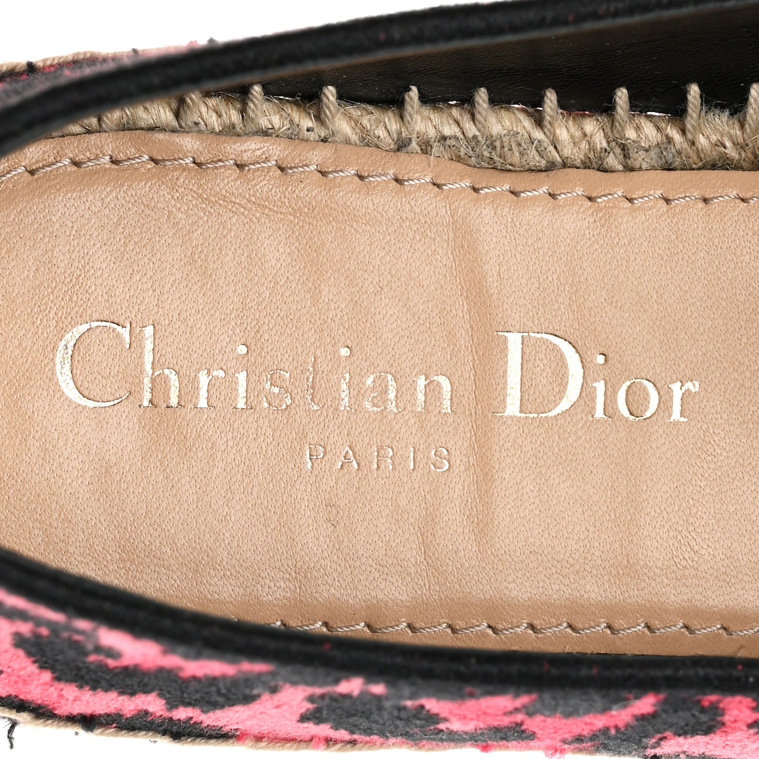 Christian Dior Cotton Embroidered Leopard Print Granville Espadrille 37 Red 8 of 10