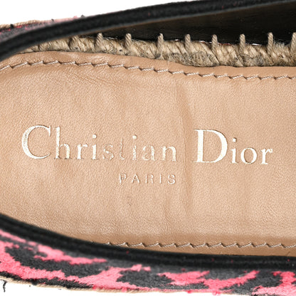 Christian Dior Cotton Embroidered Leopard Print Granville Espadrille 37 Red 8 of 10