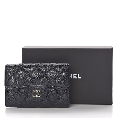 Chanel Caviar Quilted Flap Card Holder Wallet Navy Blue 12 of 12