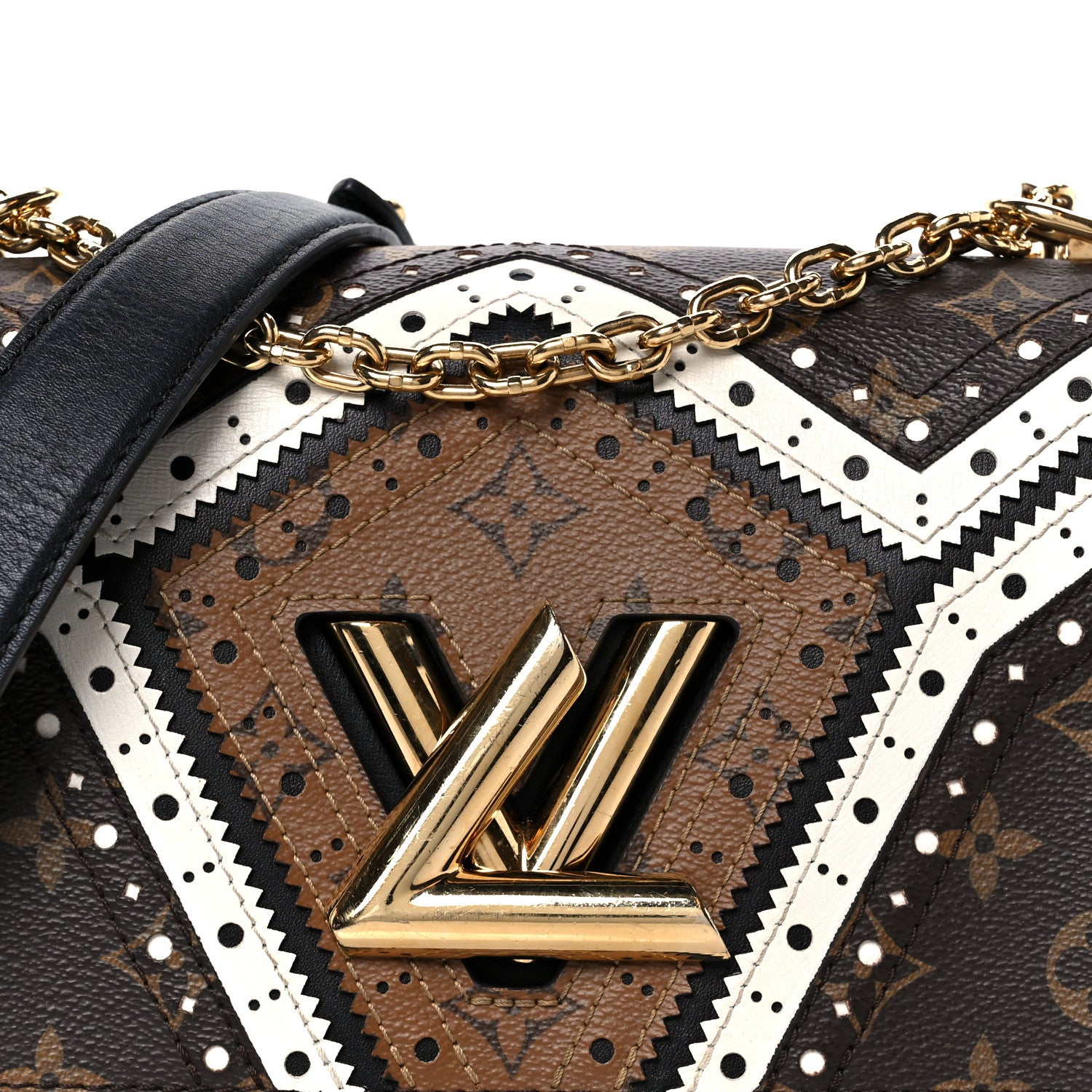 Louis Vuitton Veau Satin Monogram Twist Shoulder Bag MM Black 8 of 10